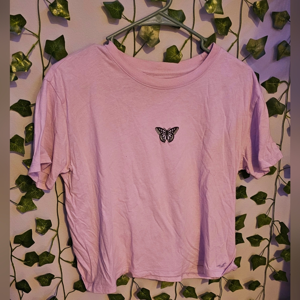 Hollister- Pink Butterfly Tee